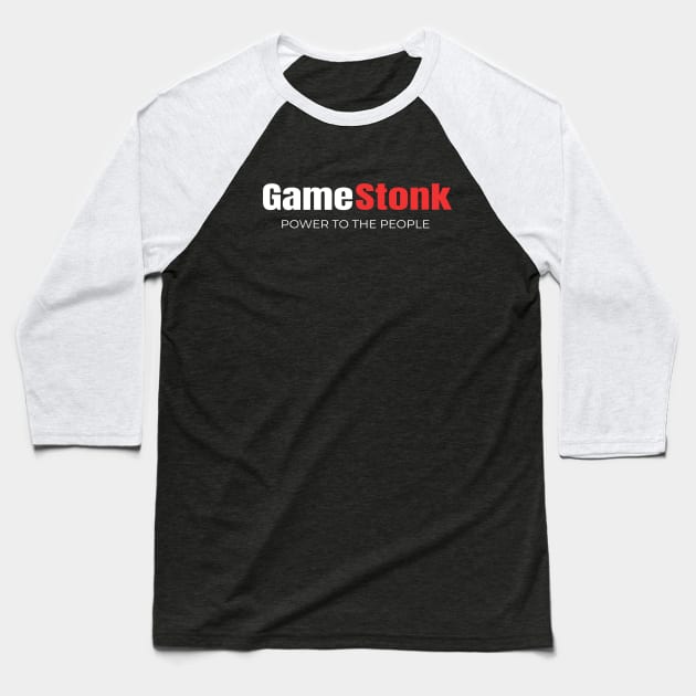 GameStonk Power To The People Baseball T-Shirt by Yasna